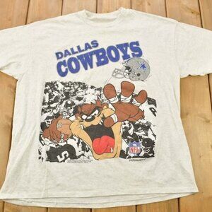 Vintage 1993 Dallas Cowboys NFL Looney Tunes Graphic T-Shirt Made In USA